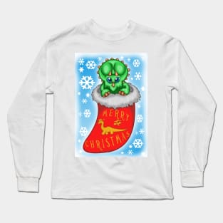 Christmas Triceratops Long Sleeve T-Shirt